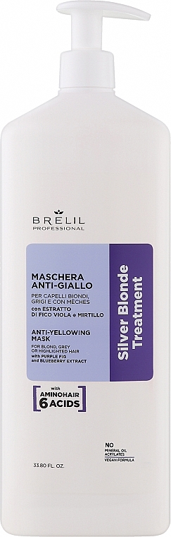 Маска для нейтрализации желтизны волос - Brelil Silver Blonde Treatment Anti-Yellowing Mask — фото N3