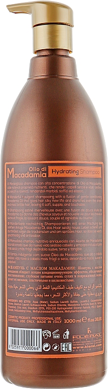 Зволожуючий шампунь з маслом макадамії - Kleral System Olio Di Macadamia Hidrating Shampoo — фото N4