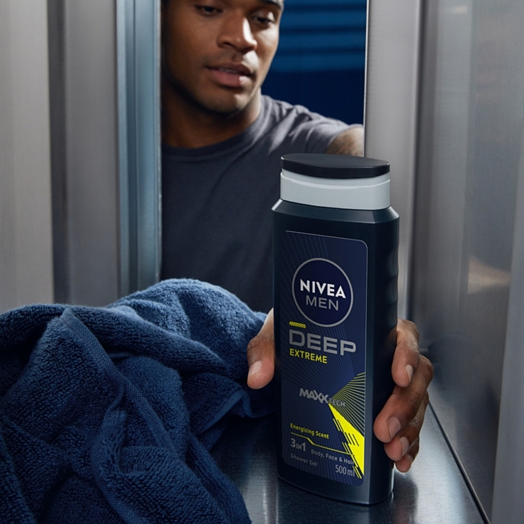 Гель для душу 3 в 1 - Nivea Men Deep Sport MAXXTECH Shower Gel — фото N4