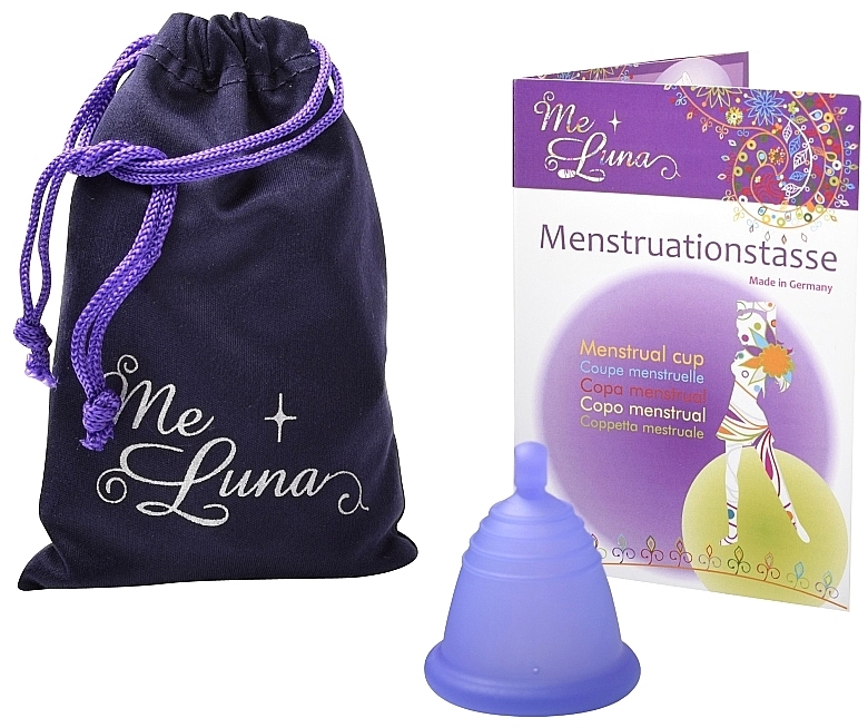 Менструальная чаша с шариком, размер M, темнофиолетовая - MeLuna Sport Shorty Menstrual Cup Ball — фото N1