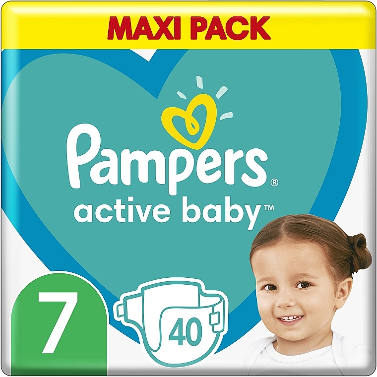 Подгузники Active Baby 7 (15 + кг), 40 шт - Pampers — фото N1