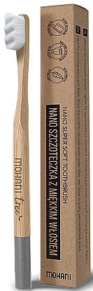 Бамбуковая зубная щетка, серая - Mohani Bamboo Nano Toothbrush Gray — фото N1