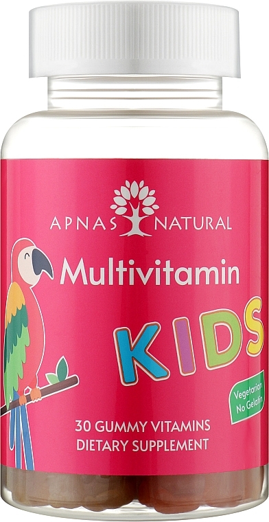 Мультивітамін для дітей, 30 жувальних пастилок - Apnas Natural Kids — фото N1