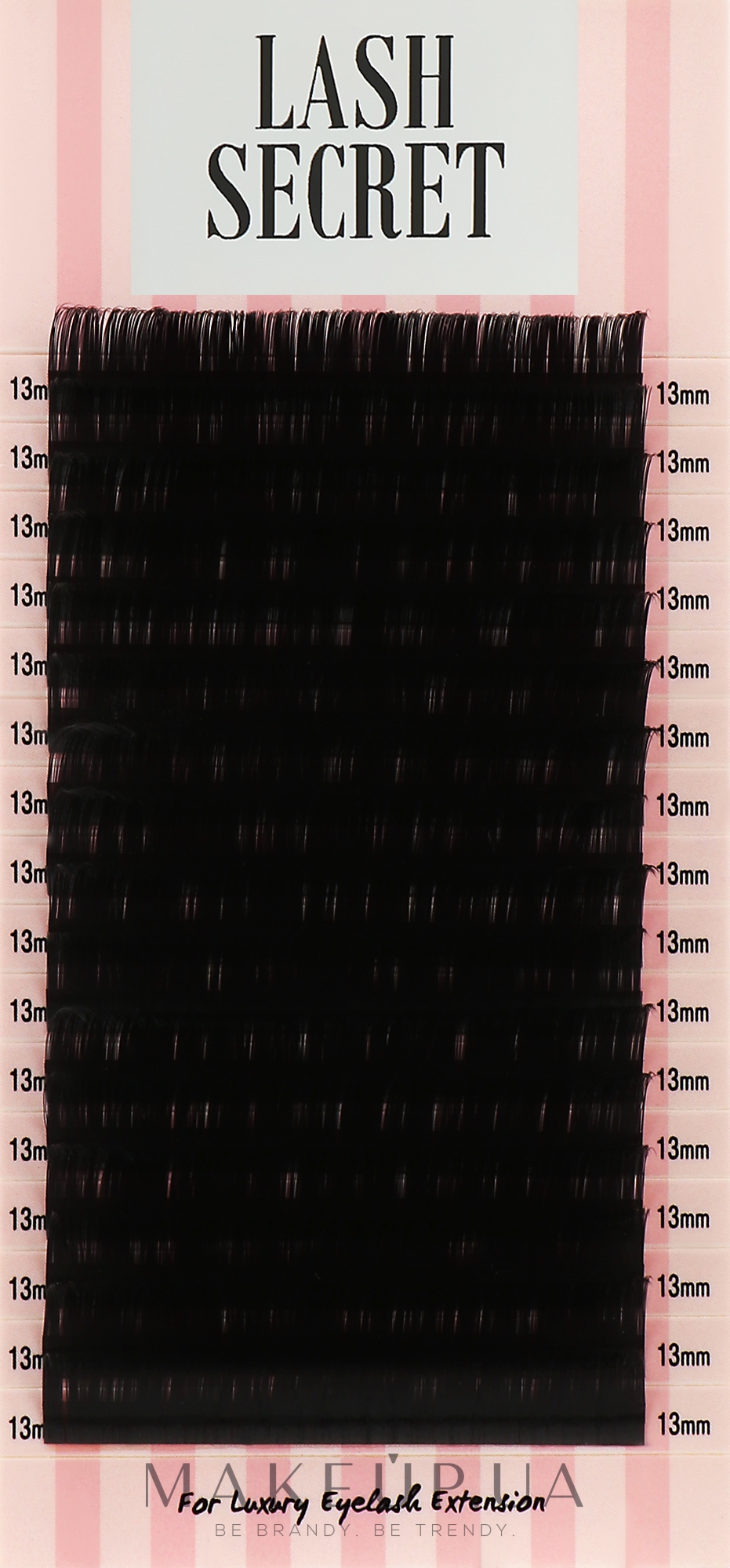 Накладні вії, чорні, 16 ліній (один розмір, 0,05, D, 13) - Lash Secret — фото 1уп