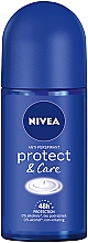 Дезодорант шариковый, антиперспирант - NIVEA Deodorant Protect & Care Roll-On — фото N1