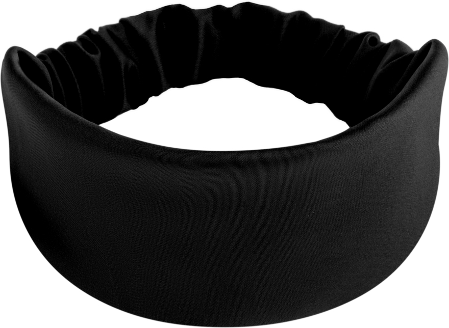 Повязка на голову, сатин прямая, чёрная "Satin Classic" - MAKEUP Hair Accessories