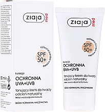 Тонизирующий крем для лица для нормальной кожи SPF 50+ - Ziaja Med Toning Face Cream Natural Shade UVA+UVB — фото N2
