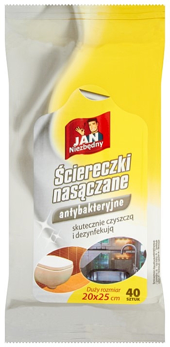 Влажные салфетки антибактериальные, универсальные, 40 шт. - Jan Niezbedny — фото N1