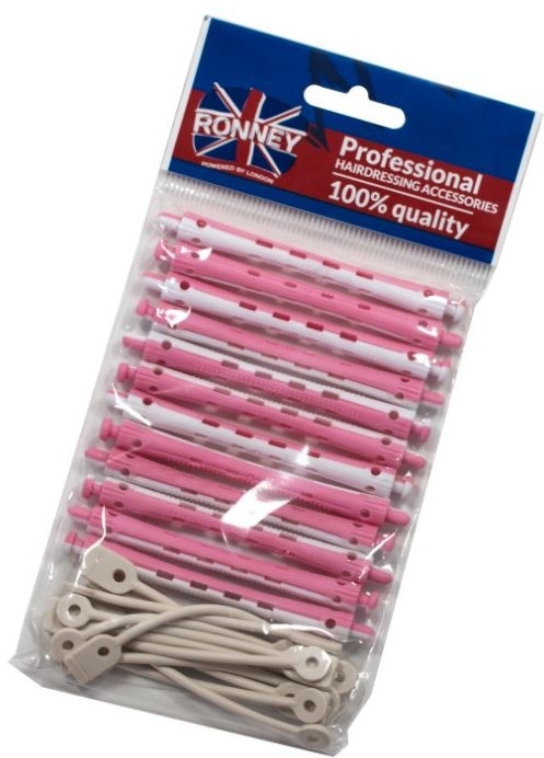 Бигуди для холодной завивки 7/91 mm, бело-розовые - Ronney Professional — фото N1