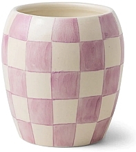 Парфумерія, косметика Ароматична свічка "Лаванда та мімоза", лілова - Paddywax Checkered Porcelain Candle Lilac Lavender Mimosa