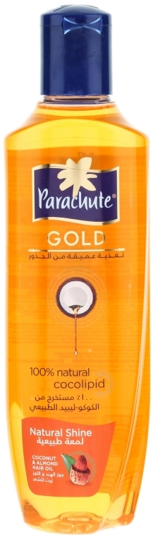 Кокосовое масло для блеска волос с экстрактом миндаля - Parachute Gold Coconut Hair Oil