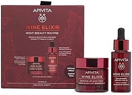 Духи, Парфюмерия, косметика Набор - Apivita Wine Elixir Night Beauty Routine Set (cr/50ml + oil/30ml)