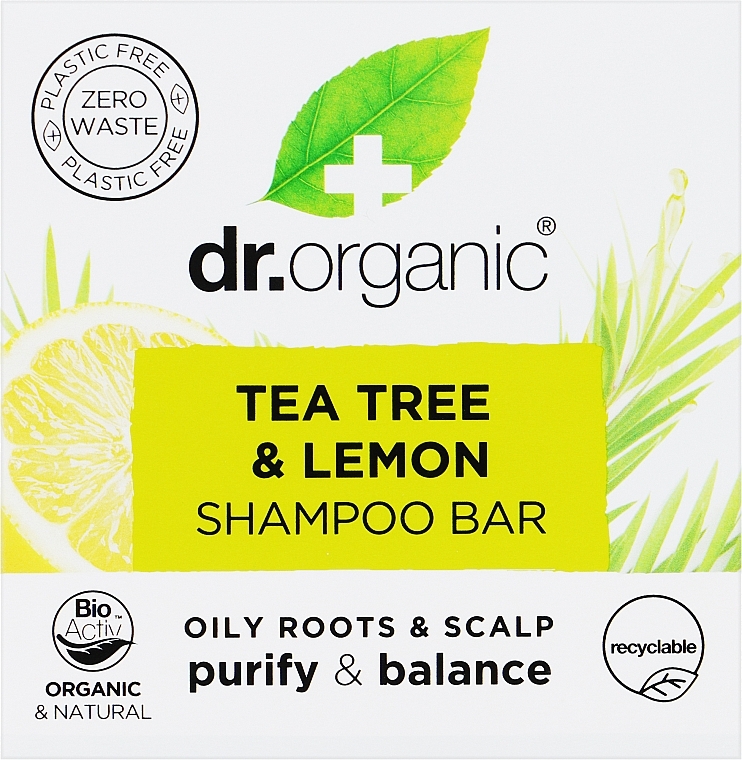 Твердый шампунь"Tea Tree & Lemon" - Dr. Organic Shampoo Bar — фото N1