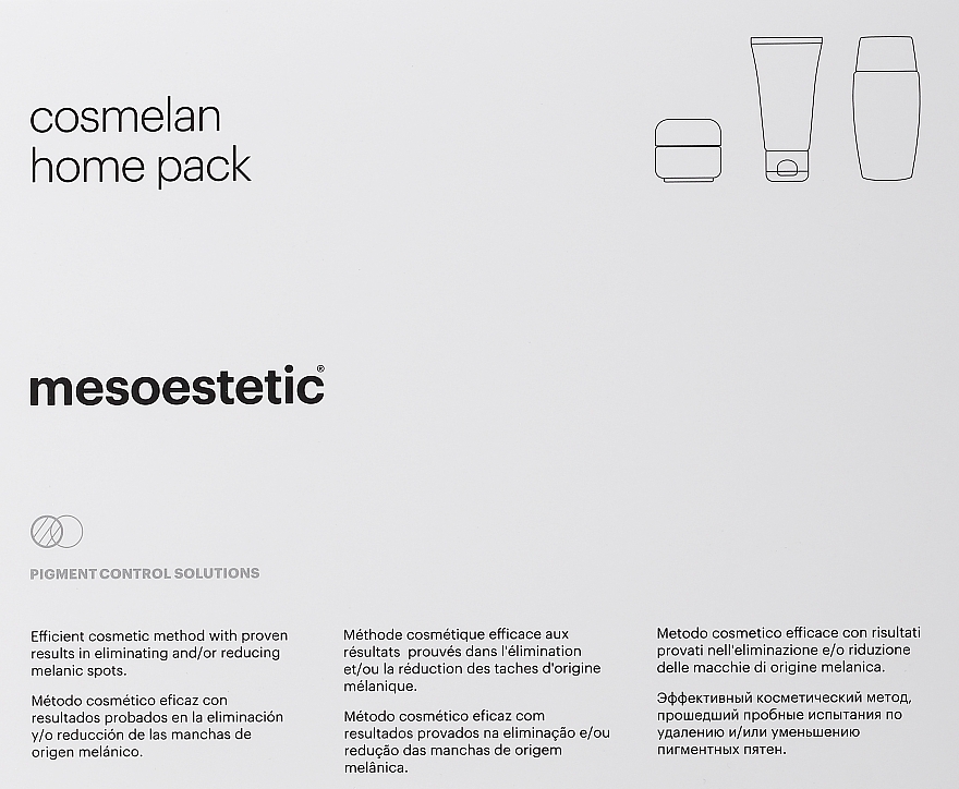 Набір - Mesoestetic Cosmelan Home Pack (f/cr/30g + sunscreen/50ml + f/balm/50ml) — фото N1
