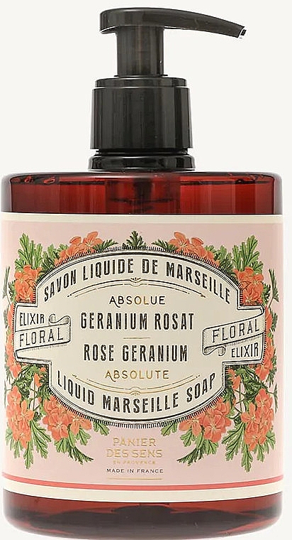 Набор - Panier Des Sens Rose Geranium Christmas Box (l/soap/500ml + candle/180g) — фото N3