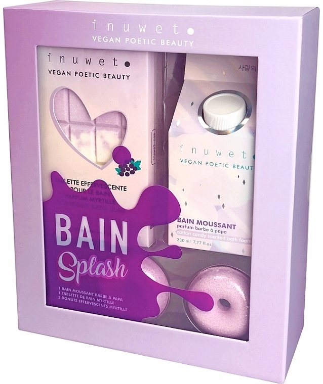 Набор для ванны - Inuwet Blueberry Gift Set (foam/230ml + bomb/200g + bomb/2х30g) — фото N1