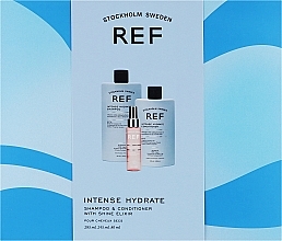 Парфумерія, косметика Набір "Зволоження волосся" - REF Intense Hydrate Gift Box (shm/285ml + cond/245ml + elixir/80ml)