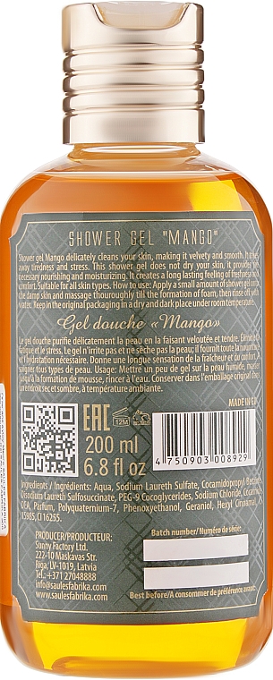 Гель для душа "Манго" - Saules Fabrika Shower Gel — фото N2