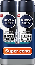 Набор - NIVEA MEN Invisible for Black & White Fresh Deodorant Spray (deo/2 x 150ml) — фото N1