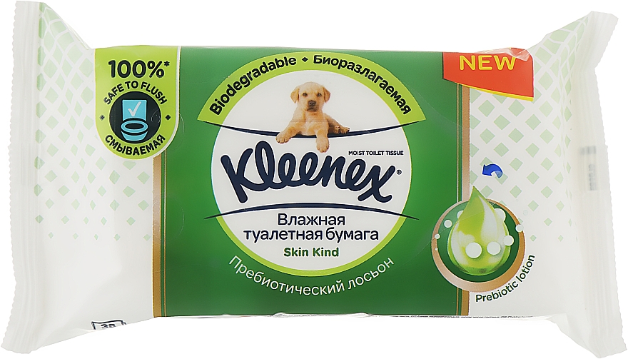Влажная туалетная бумага, 38 шт - Kleenex Skin Kind — фото N1