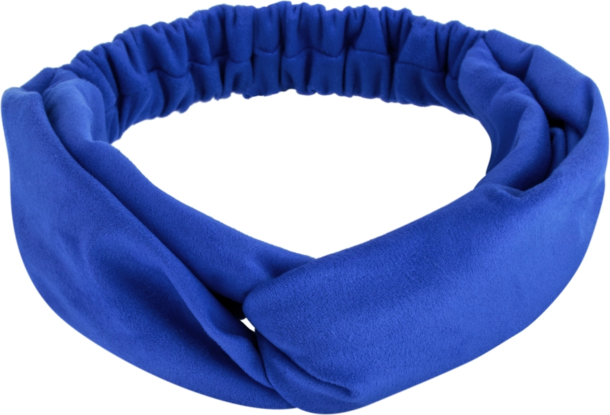 Повязка на голову, экозамша переплет, электро-синяя "Suede Twist" - MAKEUP Hair Accessories — фото N1