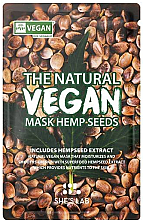 Тканевая маска для лица с маслом семян конопли - She’s Lab The Natural Vegan Mask — фото N1
