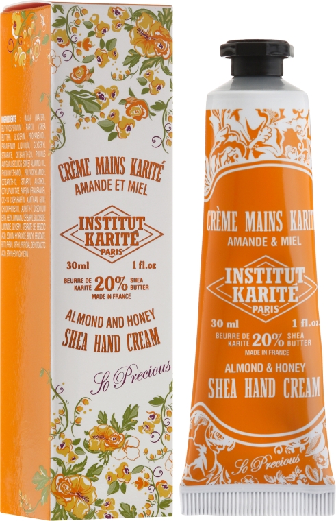 Крем для рук - Institut Karite Shea Hand Cream So Precious Almond And Honey — фото N1