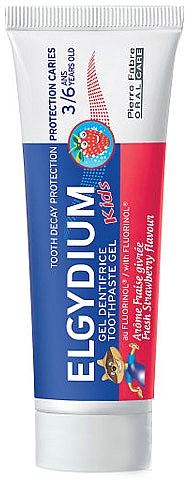 Детская гелевая зубная паста "Клубника" - Elgydium Kids 3/6 Gel Toothpaste Strawberries — фото N1