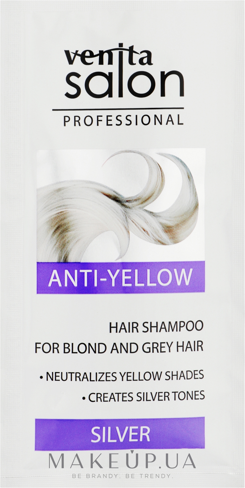 Оттеночный шампунь для волос - Venita Salon Professional Anti-Yellow Shampoo For Blond And Grey Hair (пробник) — фото Silver
