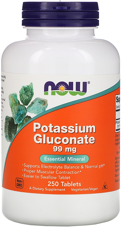 Глюконат калия, 99 мг - Now Foods Potassium Gluconate — фото N3