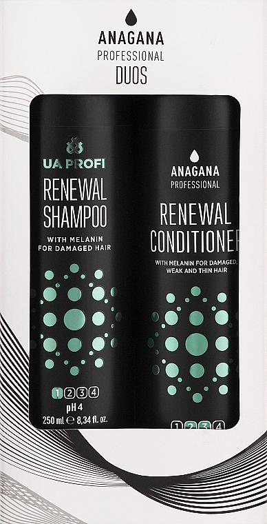 Набор "Восстановление" для поврежденных волос - Anagana Professional Renewal Duos (shm/250ml + cond/250ml) — фото N1