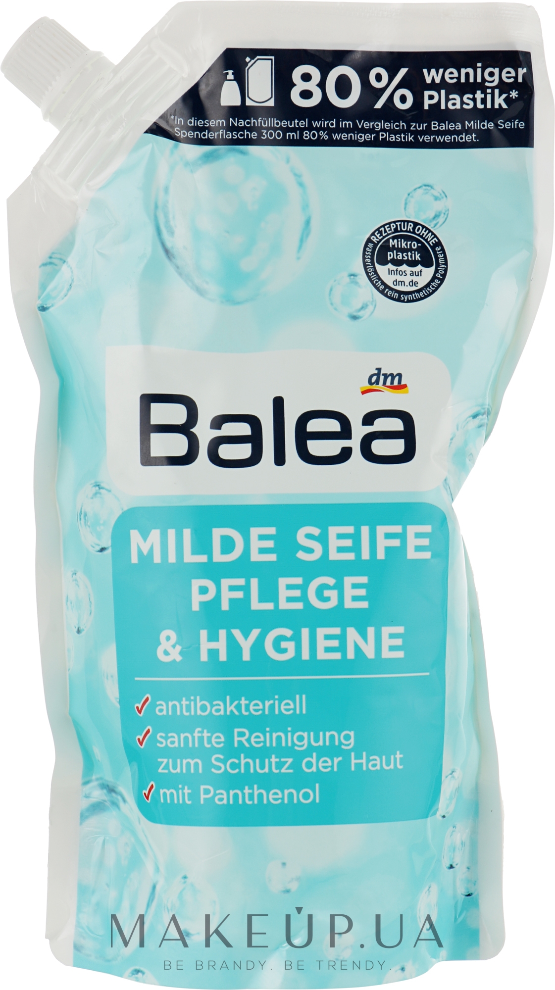 Жидкое мыло для ухода и гигиены с антибактериальным наполнением - Balea Liquid Soap Care & Hygiene Antibacterial Refill Pack (сменный блок) — фото 500ml