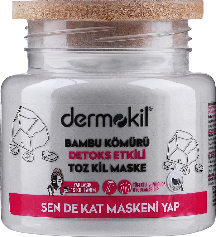 Глиняная маска с угольной пудрой - Dermokil Charcoal Powder Clay Mask — фото N1