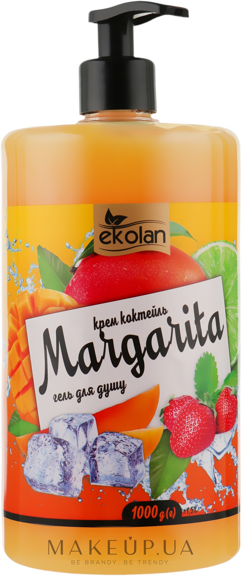 Гель для душу, крем-коктейль Margarita з дозатором - EkoLan — фото 1000ml