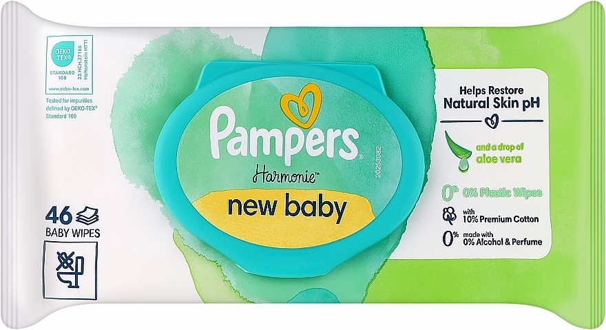 Детские влажные салфетки, 46 шт. - Pampers New Baby Harmonie Body Wipes — фото N1