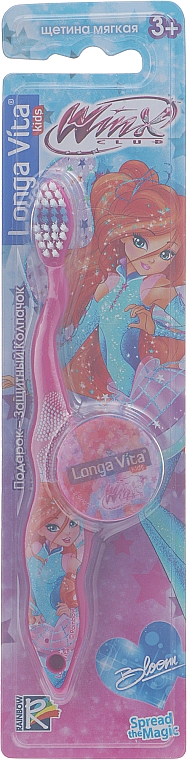 Зубна щітка "Winx" з ковпачком, рожева - Longa Vita — фото N1
