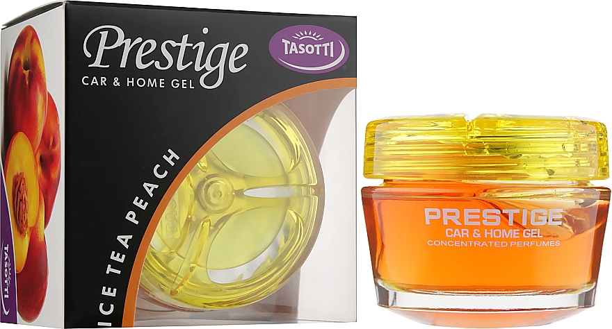 Ароматизатор гелевий для авто "Холодний персиковий чай" - Tasotti Gel Prestige Ice Tea Peach — фото N2