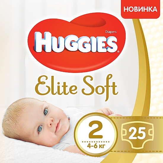 Подгузники "Elite Soft" 2 (4-6 кг), 25шт. - Huggies