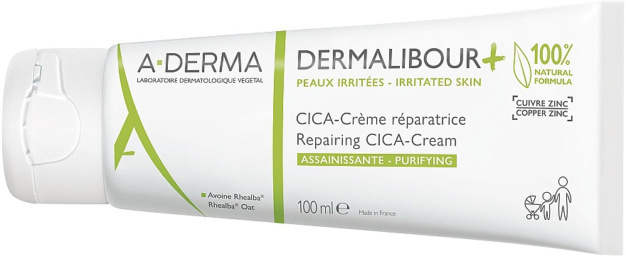 Восстанавливающий крем для раздраженной кожи - A-Derma Dermalibour + Repairing CICA-Cream