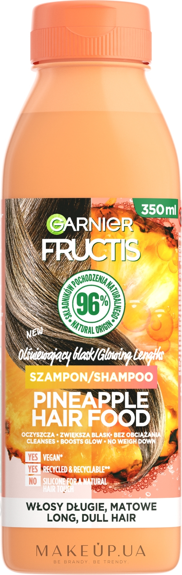 Шампунь для довгого тьмяного волосся "Ананас" - Garnier Fructis Hair Food Pineapple — фото 350ml