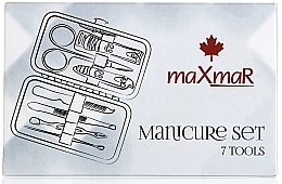 Набор для маникюра MS-07 и педикюра из 7 инструментов в футляре, коричневый - MaxMar — фото N3