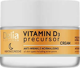 Парфумерія, косметика Нічний крем для обличчя проти зморщок, із вітаміном D3 - Delia Vitamin D3 Precursor Night Cream