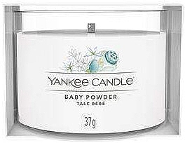 Ароматическая свеча в стакане "Детская присыпка" - Yankee Candle Baby Powder (мини) — фото N1