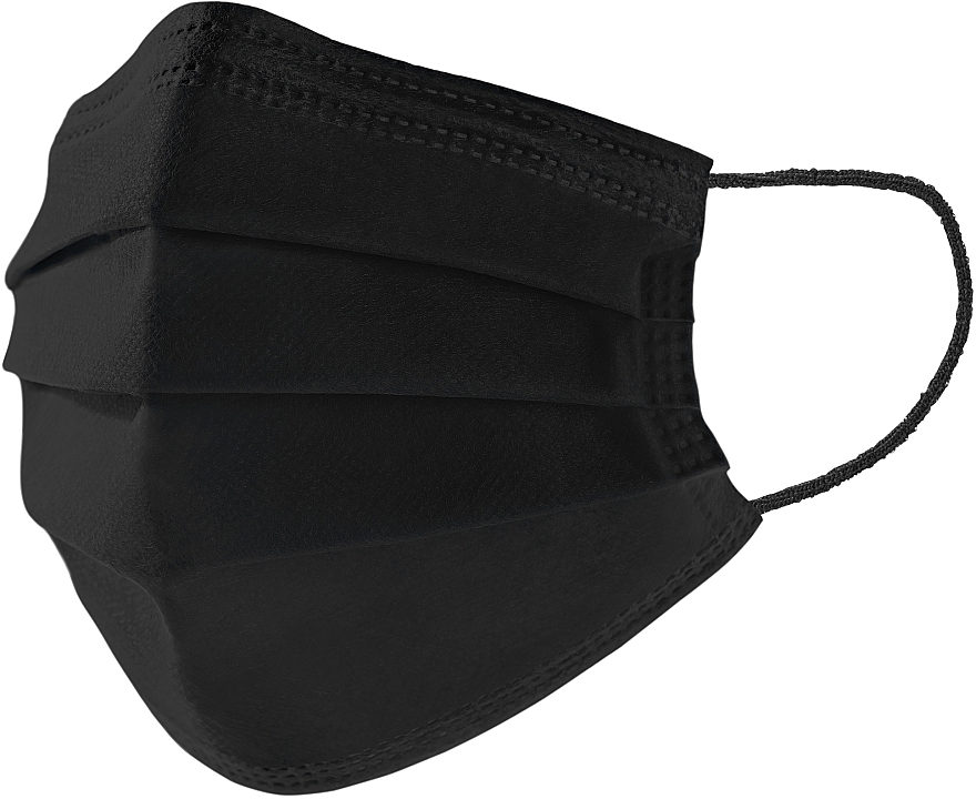 Захисна маска з вугільним фільтром, тришарова, стерильна, чорна - Abifarm Black Carbon — фото N4