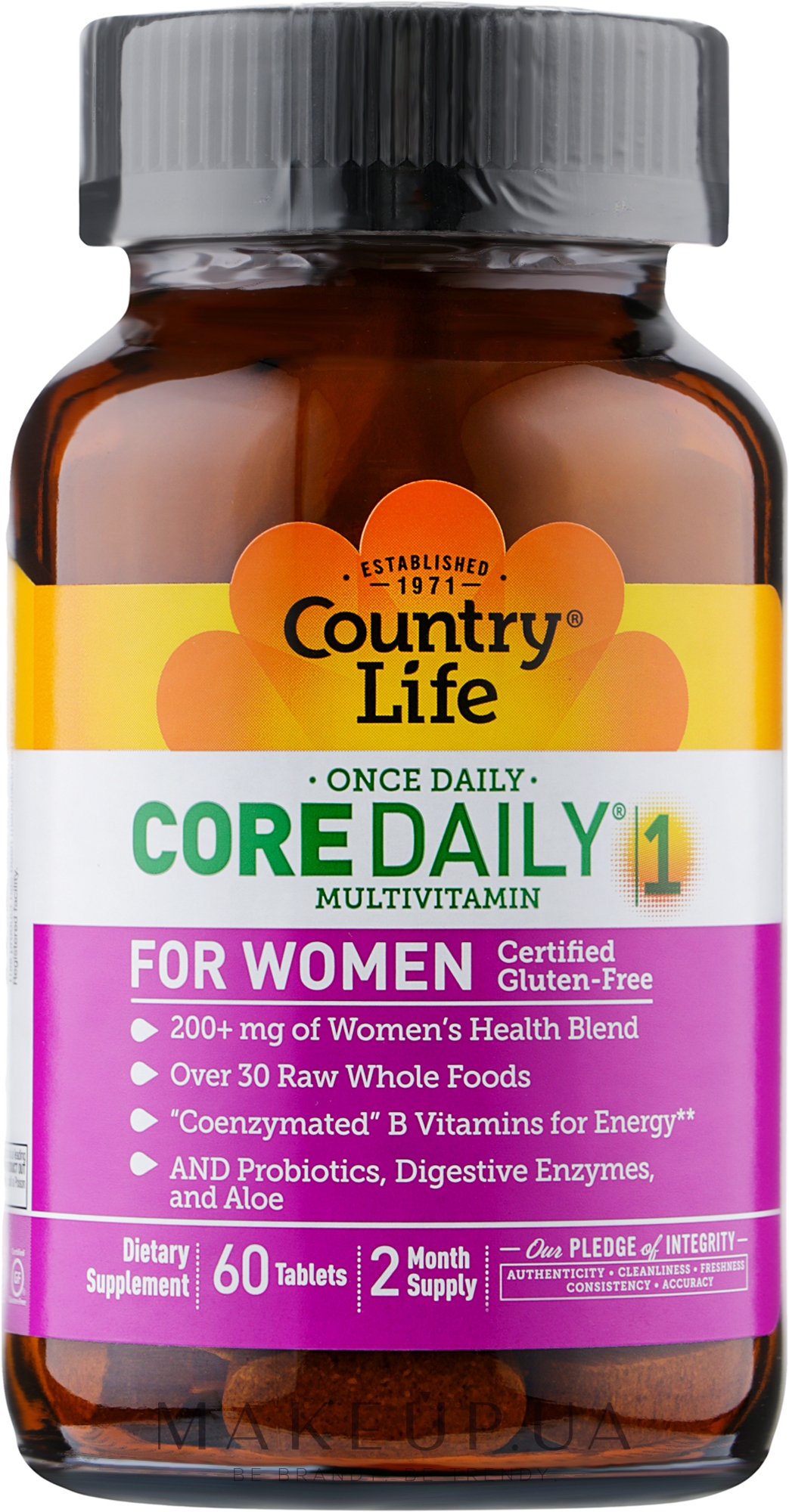 Вітамінно-мінеральний комплекс для жінок - Country Life Core Daily 1 Multivitamin Women — фото 60шт
