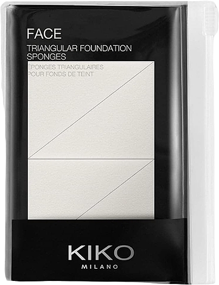 Безлатексные спонжи для точного макияжа - Kiko Milano Triangular Foundation Sponges — фото N2