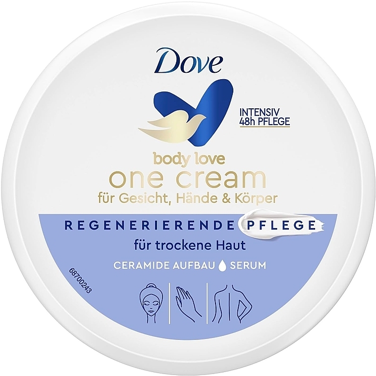 Крем для обличчя, рук і тіла - Dove Body Love One Cream Regenerating Care — фото N1