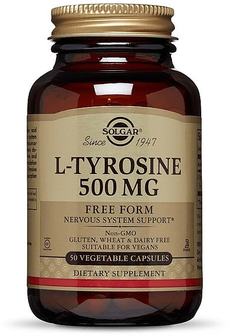 Амінокислота "L-тірозин", 500 мг - Solgar L-Tyrosine — фото N1