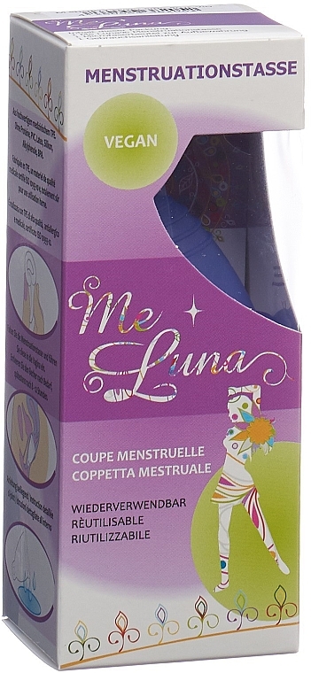 Менструальная чаша с петлей, размер M, темно-фиолетовая - MeLuna Sport Menstrual Cup Ring — фото N3