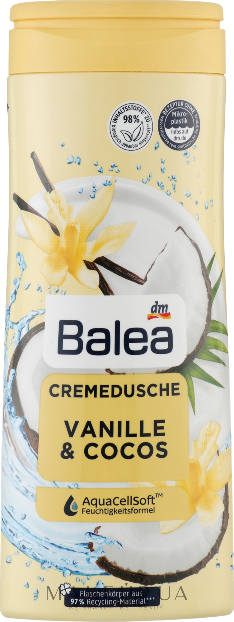 Крем-гель для душу "Ваніль і кокос" - Balea Dusche & Creme Vanille und Cocos — фото 300ml